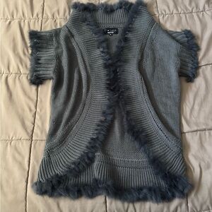 Light Gray Shawl Collar Cardigan Sweater